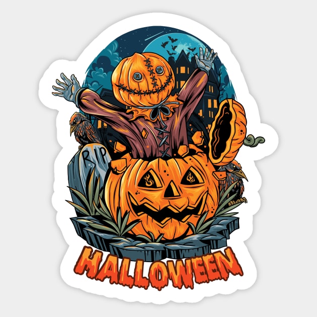 Pumpkin surprise - Halloween Sticker by ShirtDigger